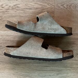 Birkenstock Arizona Slide Sandal Brown Suede Women size 7